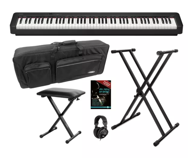 Casio CDP-S110 BK Compact E-Piano schwarz Set Bundle Stage Piano Tasche Schule