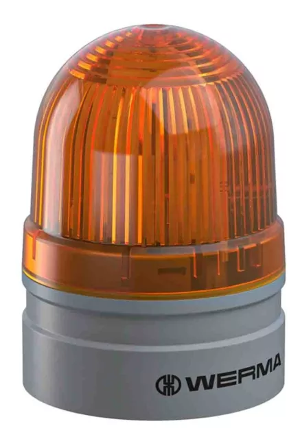 1 pcs - Werma EvoSIGNAL Mini Series Yellow EVS, Flashing Beacon, 24 V, Base Moun