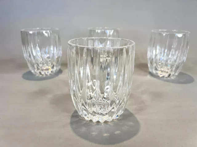 Set of 4 Mikasa Double Old Fashioned Park Lane Heavy Cut Crystal Glasses 3 7/8"