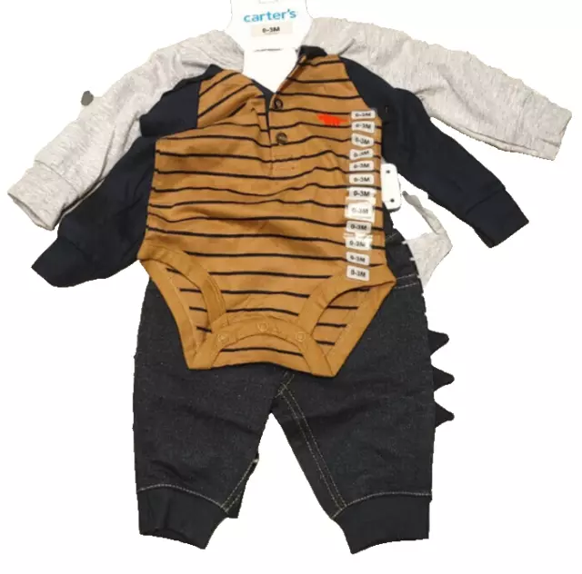 NWT Baby Boy CARTERS 4 Piece Dinosaur Set Size 0-3M