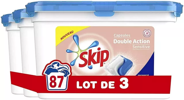 SKIP Lessive Liquide Sensitive Peaux Sensibles & Bébés 2,65l - 53 Lavages -  2650 ml