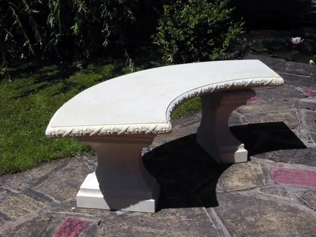 Quality Curved Stone Garden Bench