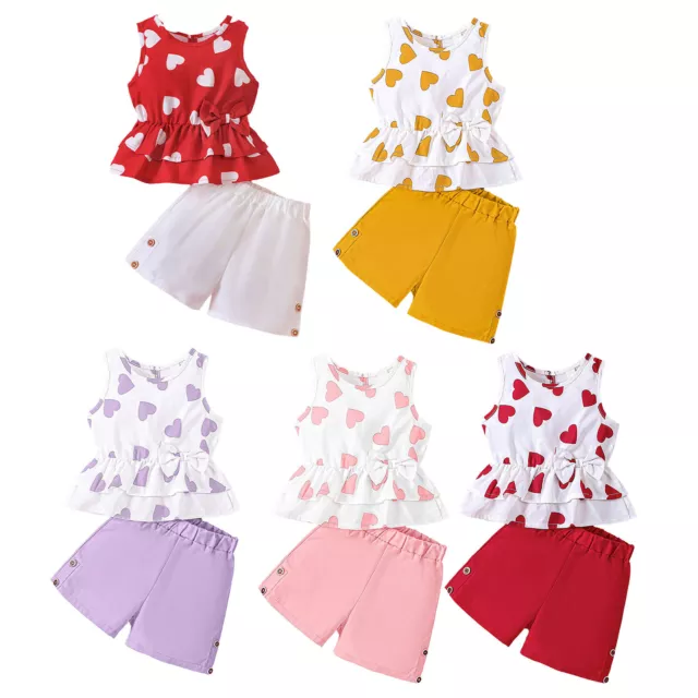 Newborn Baby Girl Clothes Fly Sleeve Romper Ruffle Shorts Set Summer Outfits