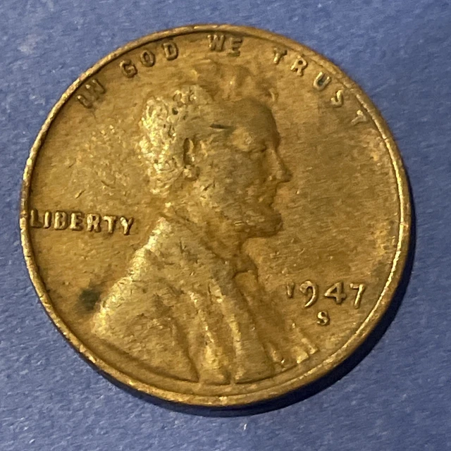 Antique 1947-S Lincoln Cent Penny US Coin BN