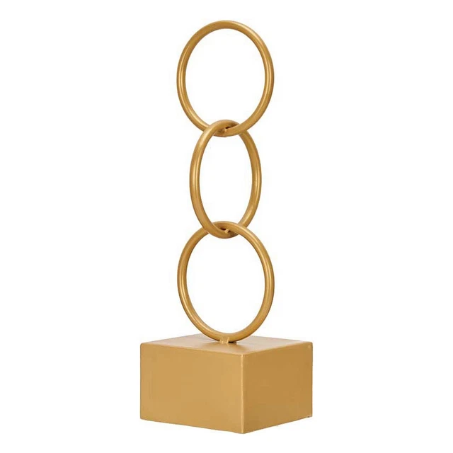 Figura Decorativa Aros Dorado Metal [12,5 x 40,5 x 12,5 cm]