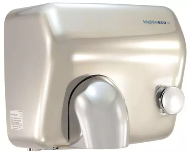 TradeMAX Conventional Push Start Hand Dryer Chrome Polished Stainless Steel