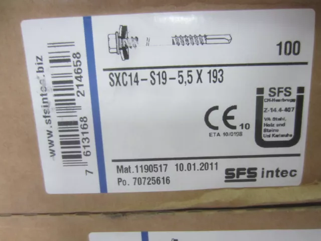 SFS intec SXC14-S19-5,5 X 193 Selbstbohrschrauben Bohrschraube Fasssadenschraube