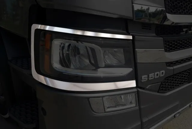 Fits Scania Ng Sc S/R Headlight Frame Chrome 2 Pcs