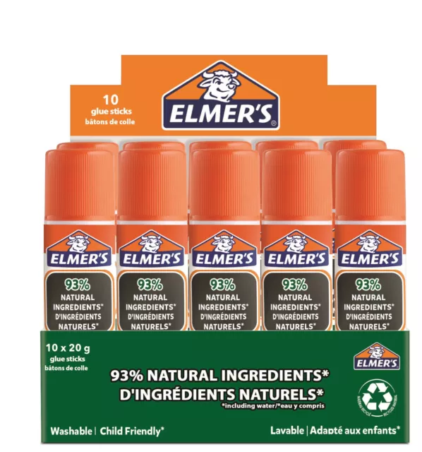 10 Paquete Elmer's 40g Puro Escuela Pegamento Adhesivo Niño Amistoso, Lavable