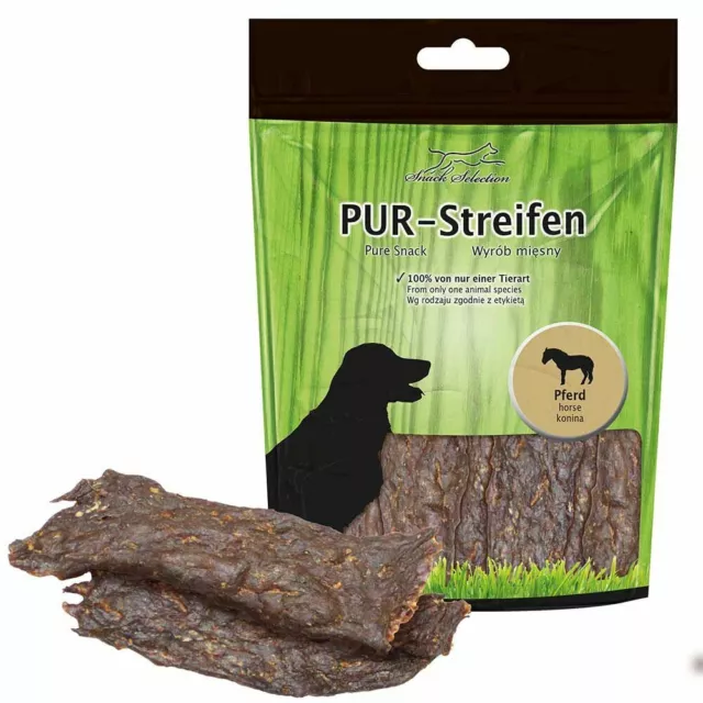 Greenhound PUR-Streifen Pferd - 100g Hunde Snack Diäten Allergien