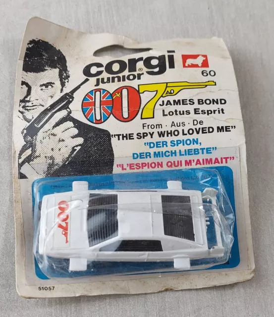 Ancienne voiture, Lotus Esprit James Bond 007, Corgi Junior, sous blister