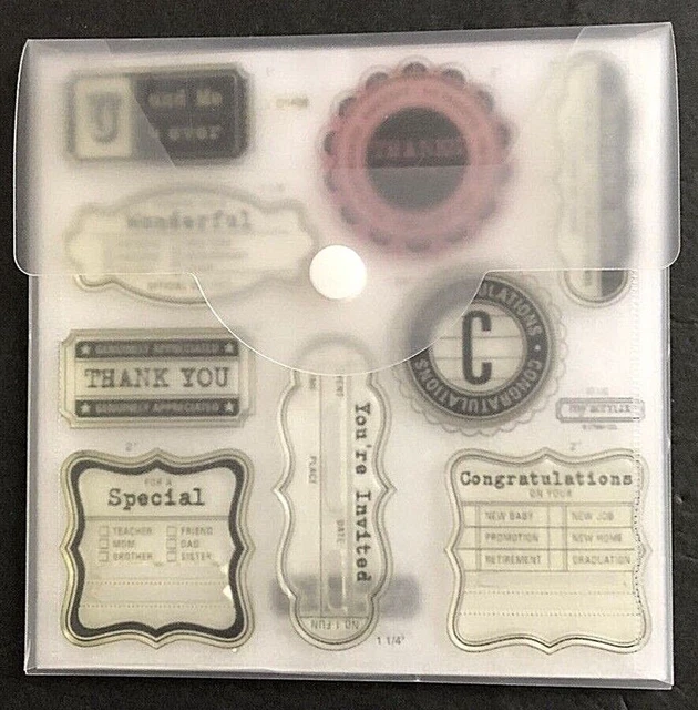 CTMH Close To My Heart Acrylix Acrylic Cling Stamp Set Frames Tags Borders