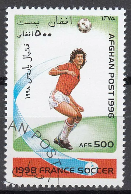 Afghanistan Briefmarke gestempelt Fußball Sport Frankreich Animation / 25