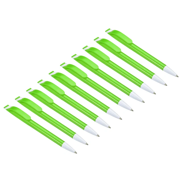 14Pcs Rotary Ballpoint Pens Medium Point 1mm Black Ink Plastic Twist Pens Green