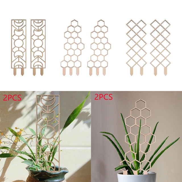 Lot De 4 Grilles De Protection Pots De Fleurs Anti-Chat – 52 Cm & 28 Cm Découpables, Intérieur & Extérieur, Marron & Vert
