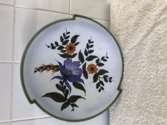 Gouda Pottery Holland ~ Vintage Shallow Bowl ~ Iris Pattern ~ Shape 1503