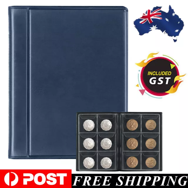 60 Pockets Coin Collection Book Holder Money Storage Penny Album Fit AU 50 Cent