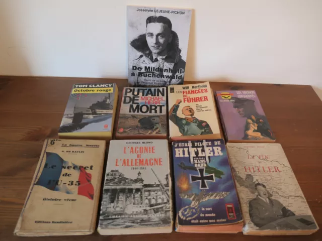 Lot 9 livres anciens histoire récits témoignages seconde guerre mondiale