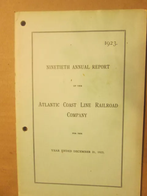 Atlantic Coast Line Railroad 19th Annual Report 1923