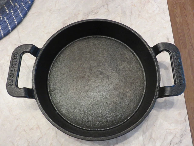 Cuisinart 10" Cast Iron Double Handle Skillet Pan Seasoned Bean Pot Cuisinart 10" Cast Iron Double Handle Skillet Pan Seasoned Bean Pot