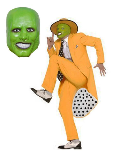 The Mask Jim Carrey Yellow Suit Cosplay Costume Men Uniform Outfit