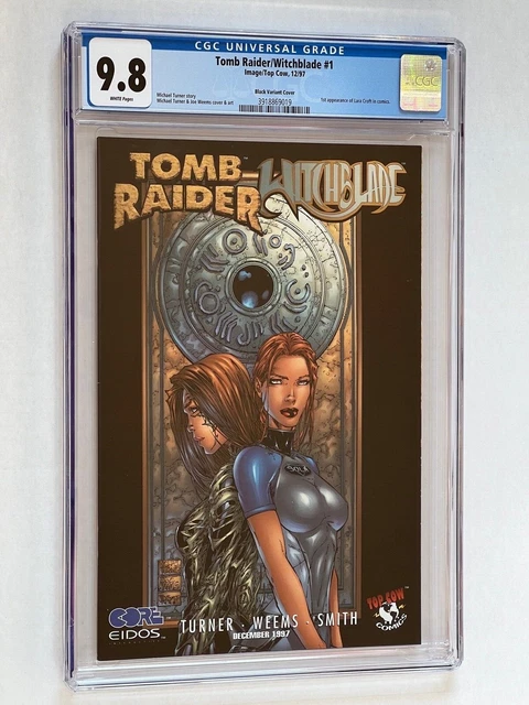 Tomb Raider/Witchblade #1_Black Variant_1st Appearance of Laura Croft_CGC 9.8