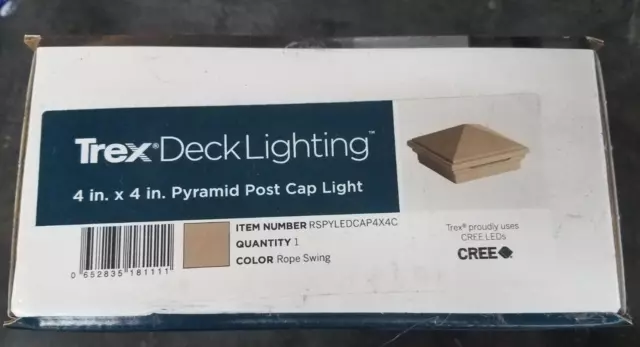 Trex Deck Pyramid Led Post Cap Light  Rope Swing  Rspyledcap4X4C  4.5 X 4.5