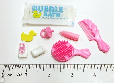 VTG BARBIE BATHTIME Fun Kelly Little Sister Pink Bathtub Yellow Duck