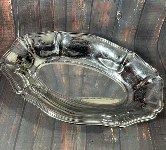 Plat Ovale Guy Degrenne 40 Cm - Acier Inoxydable Argenté, Années 70, Neuf