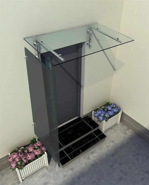 Centro vetro Hagen - 80 x 200 x 80 cm parte laterale per tettoia in vetro - vetro VSG 9,54 mm