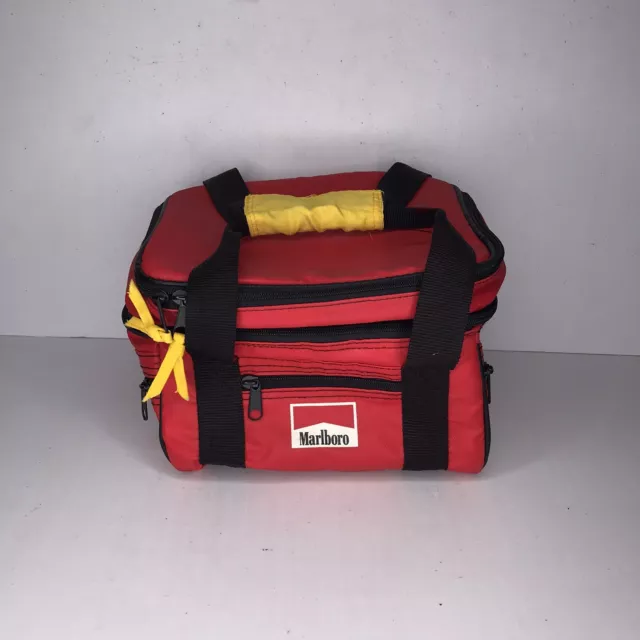 Vntg Marlboro Cigarette Logo Deluxe Insulated Lunch Box Bag 6 Packer Cooler Read