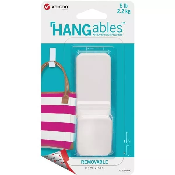 5-Velcro Brand Hangables 5 Lb. Capacity White Removable Large Hook