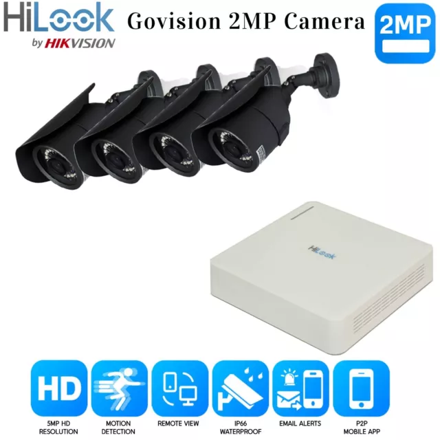 HIKVISION 4CH DVR HD CCTV Security System Kit Home Surveillance Outdoor Camera