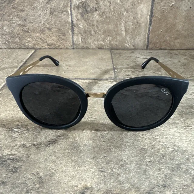 Quay Australia SHOOK CAT 3 Black/Gold Women’s Cat Eye Sunglasses 50-18-148mm