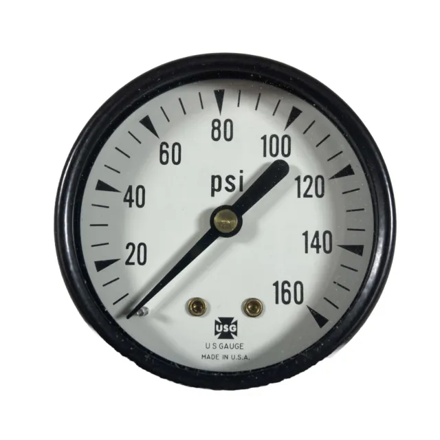 Ametek US Gauge Pressure Gauge 0 to 160PSI, Rear Mount 1/4" ANPT CBM - 045988