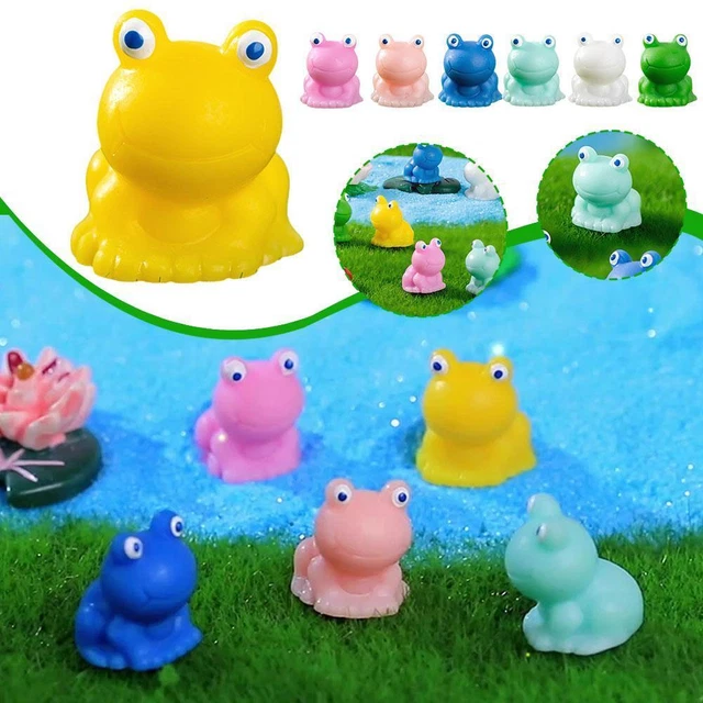 Mini Froschfiguren aus Harz, grüne Frosch Miniaturfiguren, Mikro Frösche P3R4