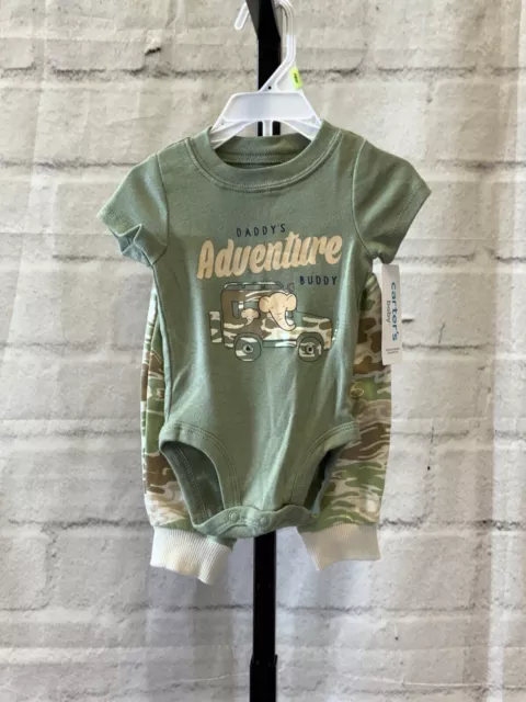 Carter's Adventure 2-Piece Outfit Set, Baby Boy's Size 3M, Green NEW MSRP $22