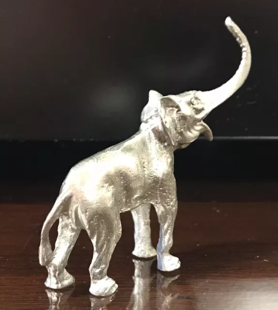 PEWTER ELEPHANT AFRICAN Jungle Zoo Good Luck Silver Metal Figurine ...
