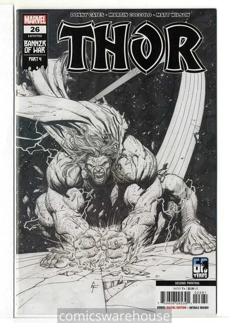 Thor (2019 Marvel) #26 Variant 1:10 2Nd Ptg Frank Sketch Nm G58156