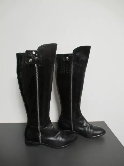 8A/11B CLARKS Damen Stiefel Gr. 5 (38) schwarz Leder Absatz 2,5 cm Lederstiefel 3