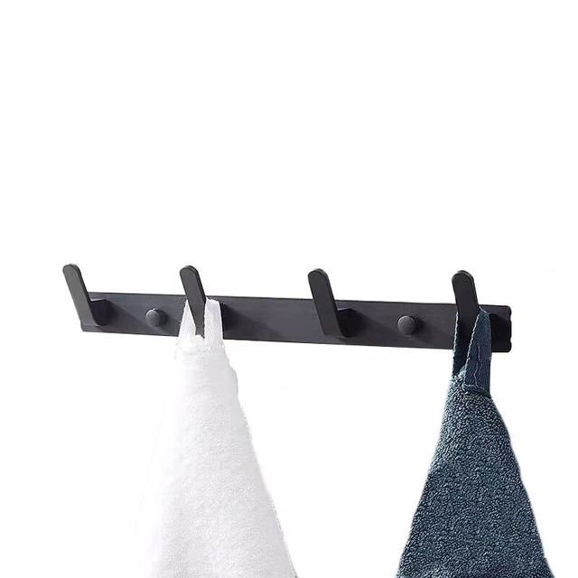 2 Pcs 4 Hooks Aluminum Coat Clothes Rack Hook Wall Mounted Door Holder Hanger UK
