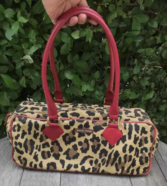 Samantha Thavasa Handbag Animal Print Brown Double Handles Box Shoulder Bag