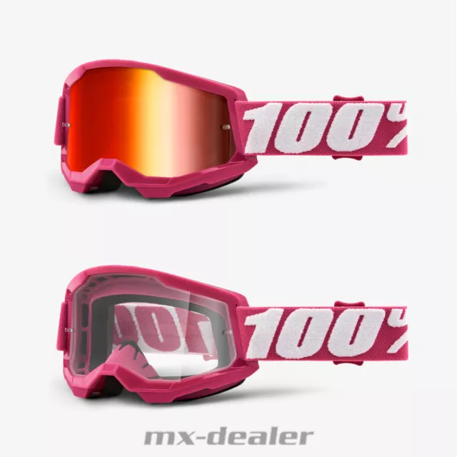 100% Occhiali da Cross Strata2 Fletcher Fucsia Motocross Enduro Downhill BMX Dh