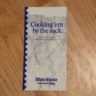Vintage White Castle Pamphlet Cooking'em By The Sack 1992  12 Recipes Rare