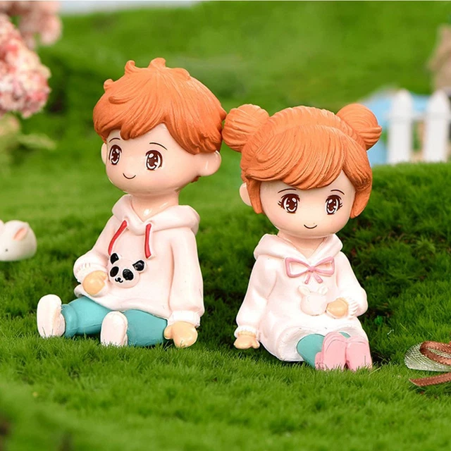 DIY Couple de pull Micro aménagement paysager Miniature Figurine de gâteau