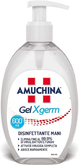 Gel Mani Disinfettante, Trasparente, 12 Unità (Confezione Da 1)