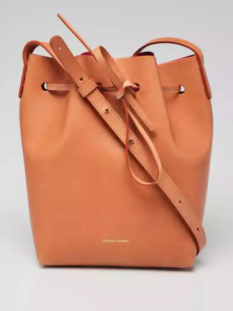 Mansur Gavriel Cammello/Rosa Vegetable Leather Bucket Bag