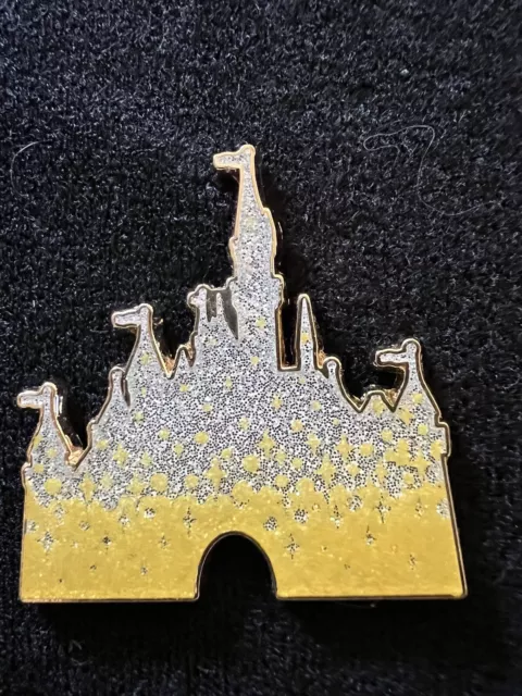 2022 Disney Parks Disneyland Resort Castle Yellow Silver Glitter Disney Pin