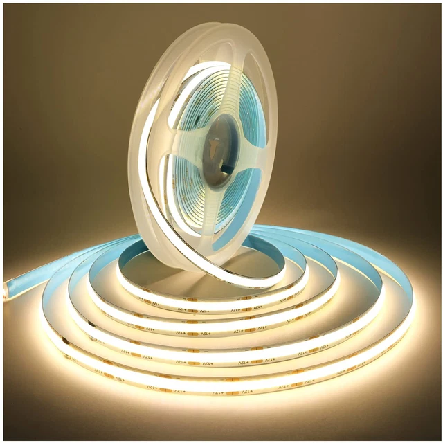 Tesfish COB LED Streifen 5m, 300 LEDs/m, 6000K Weiß – Superhell & Flexibel Für Wohnraum & Party