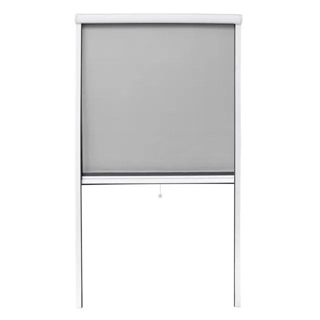 Mosquitera enrollable para puerta y ventana 90 x 160 cm blanco marco de aluminio